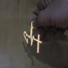 Love, Life & God Pendant Made in 10k Gold Studded with VVS Colorless Moissanite Stone, Designer Trendy Pendant Birthday / Anniversary Gift.