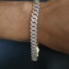 Iced Out Miami Cuban 8 mm Link Bracelet Made In 10 KT Gold Embellished With Shinny Moissanite Diamonds For Anniversary And Birthday Gift