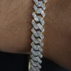 Iced Out Miami Cuban 8 mm Link Bracelet Made In 10 KT Gold Embellished With Shinny Moissanite Diamonds For Anniversary And Birthday Gift