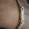 Iced Out Miami Cuban 8 mm Link Bracelet Made In 10 KT Gold Embellished With Shinny Moissanite Diamonds For Anniversary And Birthday Gift
