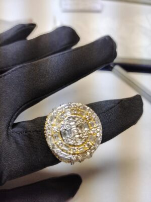 Luxury Men Ring Made In 925 Sterling Silver Embellished With Shinny Moissanite Diamonds For The Anniversary And Birthday Gift To Special One