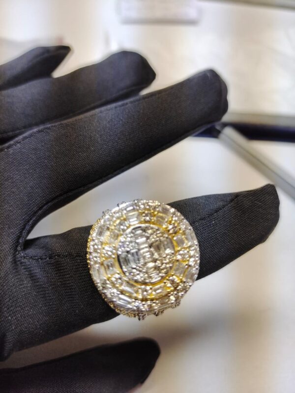Luxury Men Ring Made In 925 Sterling Silver Embellished With Shinny Moissanite Diamonds For The Anniversary And Birthday Gift To Special One