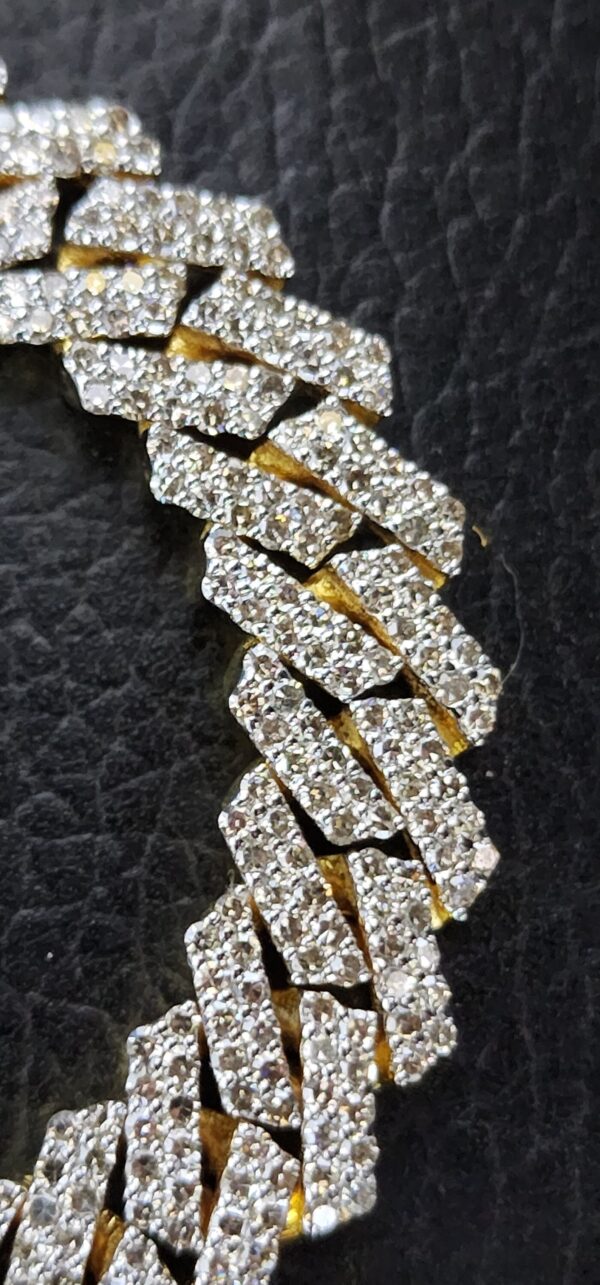 Iced Out Miami Cuban 8 mm Link Bracelet Made In 10 KT Gold Embellished With Shinny Moissanite Diamonds For Anniversary And Birthday Gift