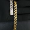 Iced Out Miami Cuban 8 mm Link Bracelet Made In 10 KT Gold Embellished With Shinny Moissanite Diamonds For Anniversary And Birthday Gift