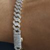 Iced Out Miami Cuban 8 mm Link Bracelet Made In 10 KT Gold Embellished With Shinny Moissanite Diamonds For Anniversary And Birthday Gift