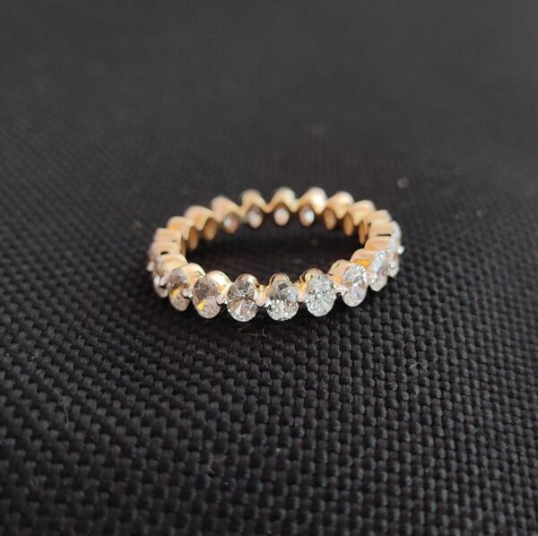 Oval Cut Diamond Full Eternity Ring Band Made in 14k Gold Studded with VVS F Colour Certified Lab Grown Diamond, Oval Cut Diamond