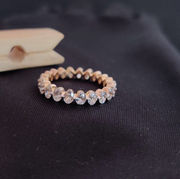 Oval Cut Diamond Full Eternity Ring Band Made in 14k Gold Studded with VVS F Colour Certified Lab Grown Diamond, Oval Cut Diamond