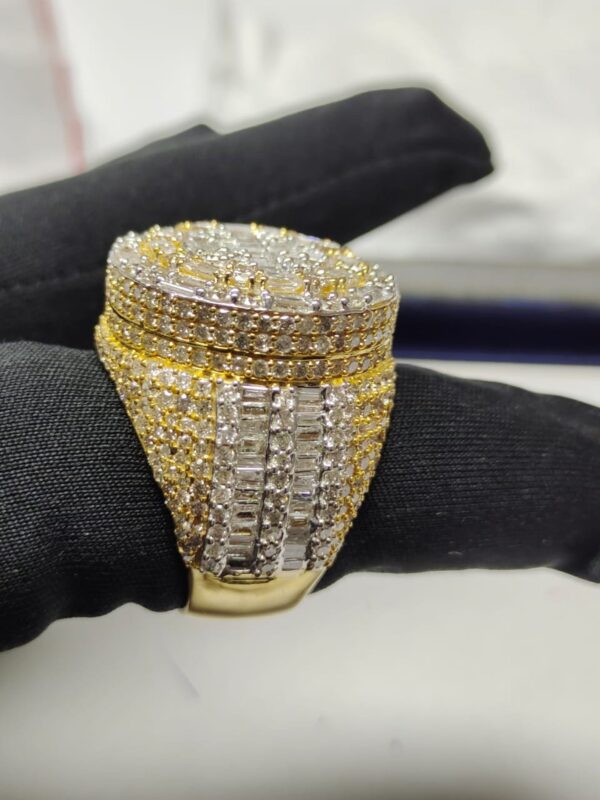 Luxury Men Ring Made In 925 Sterling Silver Embellished With Shinny Moissanite Diamonds For The Anniversary And Birthday Gift To Special One
