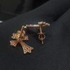 Beautiful Cross Earring Made in 10 / 14 KT Gold Embellished With Shinny Moissanite Diamonds For The Birthday Gift To Her