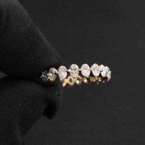 Oval Cut Diamond Full Eternity Ring Band Made in 14k Gold Studded with VVS F Colour Certified Lab Grown Diamond, Oval Cut Diamond
