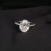 Oval Shape Solitaire Women's Ring Made in 18KT /14KT /10KT Gold Embellished With Shinny Moissanite Diamond For Birthday And Anniversary Gift