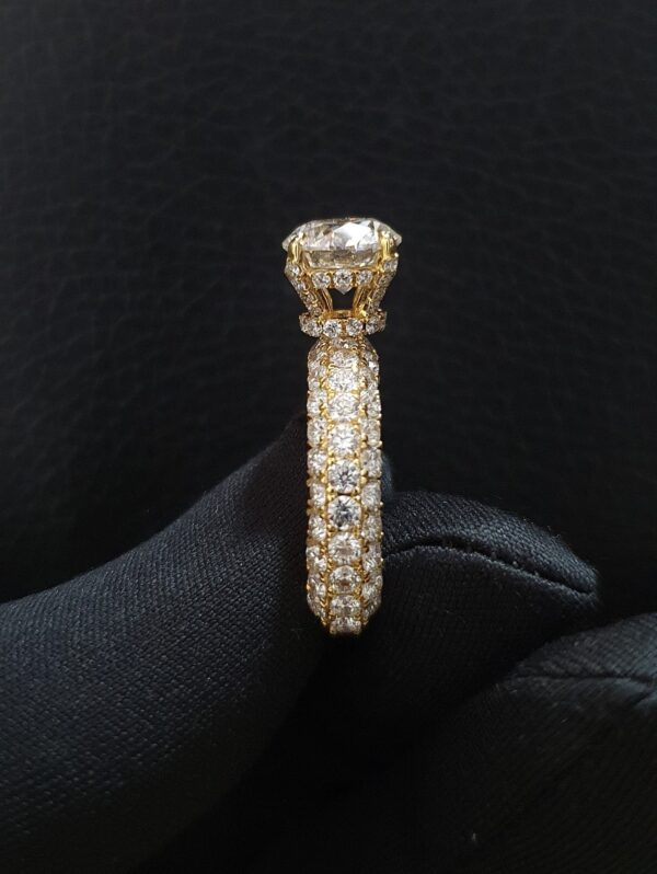 Round Solitaire Ring Made in 10 / 14 k Gold Studded with VVS Colorless Moissanite Diamond, Solitaire Diamond of 2 CT & total Weight 2.00 CT