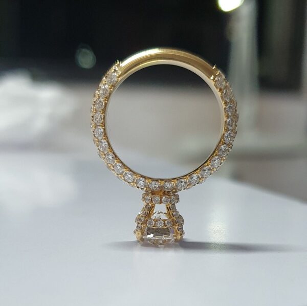 Round Solitaire Ring Made in 10 / 14 k Gold Studded with VVS Colorless Moissanite Diamond, Solitaire Diamond of 2 CT & total Weight 2.00 CT