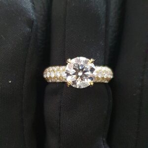 3ct Round cut Solitaire Ring Made in 14k Gold Studded with VS1 F Color IGI Certified Lab Grown Diamond