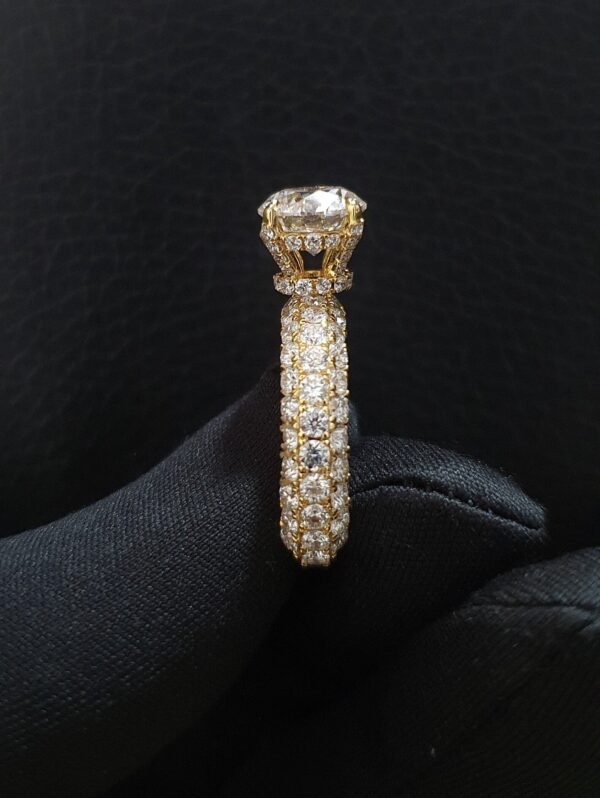 3ct Round cut Solitaire Ring Made in 14k Gold Studded with VS1 F Color IGI Certified Lab Grown Diamond