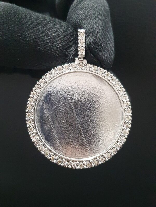 Photo Pendant With Illusion Setting in 14k Gold Studded with VS1 F Color Certified Lab Grown Diamond, No Extra Cost for Photo Print