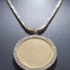 Photo Pendant With Illusion Setting in 14k Gold Studded with VS1 F Color Certified Lab Grown Diamond, No Extra Cost for Photo Print