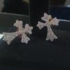 Beautiful Cross Earring Made in 10 / 14 KT Gold Embellished With Shinny Moissanite Diamonds For The Birthday Gift To Her