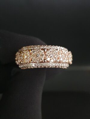 Beautiful Flower Ring Made in 14k Gold Studded with VS F Color Certified Lab Grown Diamond, Round Cut Diamond, Woman Ring, Gift Ring