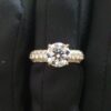 Round Solitaire Ring Made in 10 / 14 k Gold Studded with VVS Colorless Moissanite Diamond, Solitaire Diamond of 2 CT & total Weight 2.00 CT