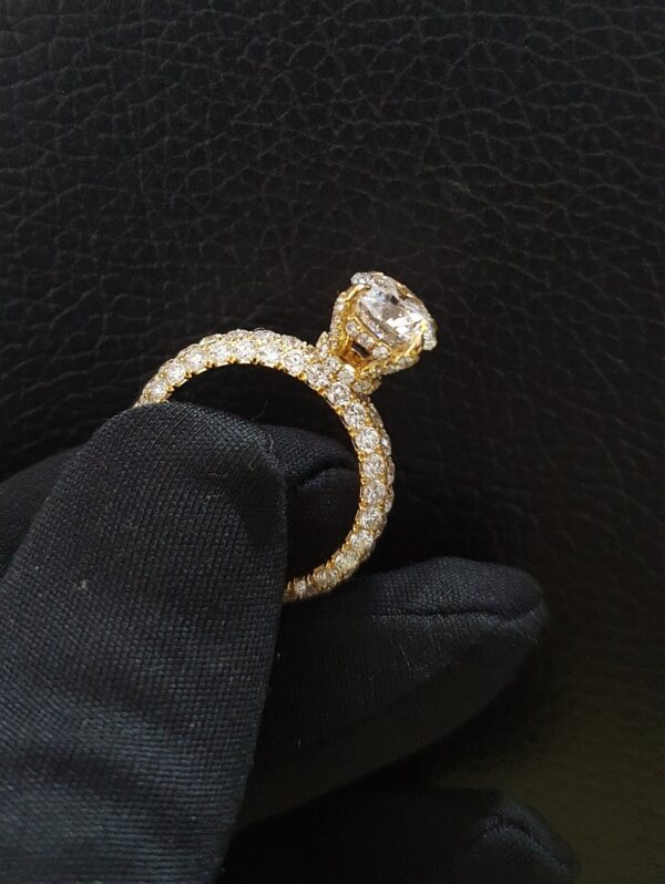 3ct Round cut Solitaire Ring Made in 14k Gold Studded with VS1 F Color IGI Certified Lab Grown Diamond