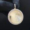 Photo Pendant With Illusion Setting in 14k Gold Studded with VS1 F Color Certified Lab Grown Diamond, No Extra Cost for Photo Print