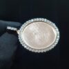 Photo Pendant With Illusion Setting in 14k Gold Studded with VS1 F Color Certified Lab Grown Diamond, No Extra Cost for Photo Print