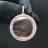 Photo Pendant With Illusion Setting in 14k Gold Studded with VS1 F Color Certified Lab Grown Diamond, No Extra Cost for Photo Print