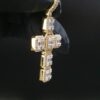 Iced Out Cross Pendant Made In 18 / 14 / 10 KT Gold Embellished With Shinny Moissanite Diamonds For Religious And Memorial Gift