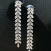 Iced Out Long Leaf Earring Made In 18 / 14 / 10 KT Gold Embellished With Shinny Moissanite Diamond For Birthday And Anniversary Gift For Her