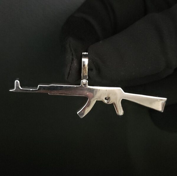 Iced Out Gun Pendant Made in 18 / 14 / 10 KT Gold Embellished With Shinny Moissanite Diamonds For The Birthday Gift , Unisex Pendant