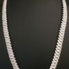 Iced Out 10 mm Miami Cuban Link Chain Made In 925 Sterling Silver Embellished with Shinny Moissanite Diamonds For The Birthday Gift