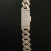 Iced Out 12 mm Miami Cuban Baguette Chain Made In 10 KT Gold & 925 Sterling Silver Embellished With Shinny Moissanite Diamonds For The Gift