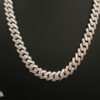 Iced Out 12 mm Miami Cuban Baguette Chain Made In 10 KT Gold & 925 Sterling Silver Embellished With Shinny Moissanite Diamonds For The Gift