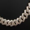 Iced Out 12 mm Miami Cuban Baguette Chain Made In 10 KT Gold & 925 Sterling Silver Embellished With Shinny Moissanite Diamonds For The Gift