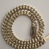 Iced Out 12 mm Miami Cuban Baguette Chain Made In 10 KT Gold & 925 Sterling Silver Embellished With Shinny Moissanite Diamonds For The Gift