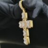 Iced Out Cross Pendant Made In 18 / 14 / 10 KT Gold Embellished With Shinny Moissanite Diamonds For Religious And Memorial Gift
