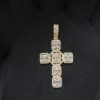 Iced Out Cross Pendant Made In 18 / 14 / 10 KT Gold Embellished With Shinny Moissanite Diamonds For Religious And Memorial Gift