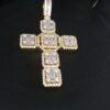 Iced Out Cross Pendant Made In 18 / 14 / 10 KT Gold Embellished With Shinny Moissanite Diamonds For Religious And Memorial Gift