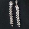 Iced Out Long Leaf Earring Made In 18 / 14 / 10 KT Gold Embellished With Shinny Moissanite Diamond For Birthday And Anniversary Gift For Her