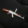 Iced Out Gun Pendant Made in 18 / 14 / 10 KT Gold Embellished With Shinny Moissanite Diamonds For The Birthday Gift , Unisex Pendant
