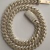 Iced Out 12 mm Miami Cuban Baguette Chain Made In 10 KT Gold & 925 Sterling Silver Embellished With Shinny Moissanite Diamonds For The Gift