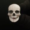 Iced Out Skull Ring Made in 925 Sterling Silver Studded with VVS Colorless Moissanite Stone Unique Ring Hip hop Ring Ghost Style