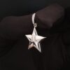 1" Long Star Pendant Made in 10 / 14 KTGold Studded with VVS Colorless Moissanite Stone, Light Weight, Moissanite Pendant, Gift Pendant