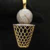Ice Cream Cup Style Pendant Made in 10k Gold Studded with VVS Colorless Moissanite Stone, Designer Trendy and Light Pendant, Kawaii Jewelry