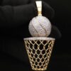 Ice Cream Cup Style Pendant Made in 10k Gold Studded with VVS Colorless Moissanite Stone, Designer Trendy and Light Pendant, Kawaii Jewelry