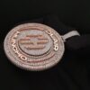 2" Round Rotating Pendant With Any Letters & Number Made in 925 Sterling Silver Studded with Colorless Moissainite Stone, Customized pendant