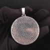 2" Round Rotating Pendant With Any Letters & Number Made in 925 Sterling Silver Studded with Colorless Moissainite Stone, Customized pendant