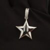 1" Long Star Pendant Made in 10 / 14 KTGold Studded with VVS Colorless Moissanite Stone, Light Weight, Moissanite Pendant, Gift Pendant