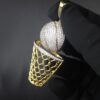 Ice Cream Cup Style Pendant Made in 10k Gold Studded with VVS Colorless Moissanite Stone, Designer Trendy and Light Pendant, Kawaii Jewelry